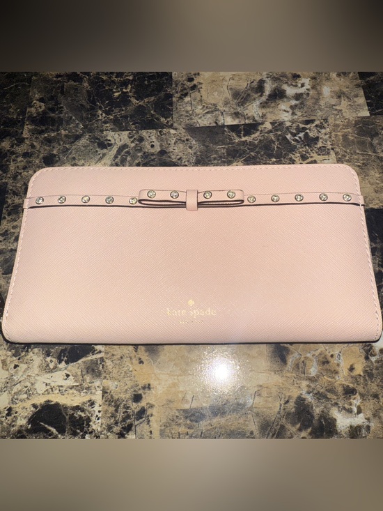 kate spade Handbags - ✨ NWOT Kate Spade Pink Bow Rhinestone Laurel Way Jeweled Leather Wallet ✨